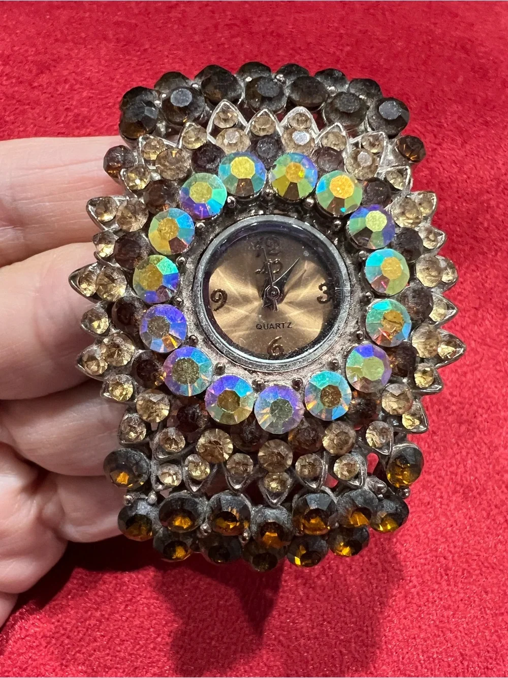 Crystal Accent Bracelet Watch - Brown Crystal Dial